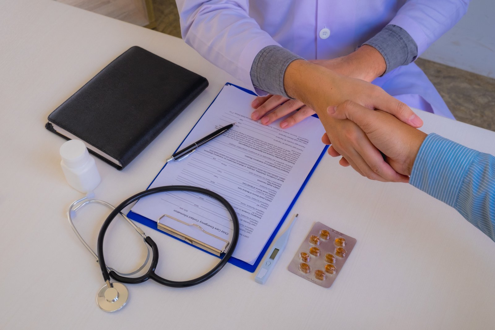 Professional healthcare agreement signing